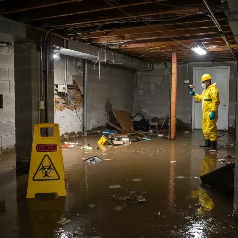 Flooded Basement Electrical Hazard in Munfordville, KY Property